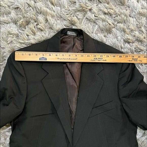 VTG Burberry Mens 38R Black Blazer Sport Coat Two Button - Picture 10 of 12
